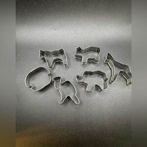 Set of 6 Miniature Steel Cookie Cutters Molds Giraffe Elephant Horse/Zebra